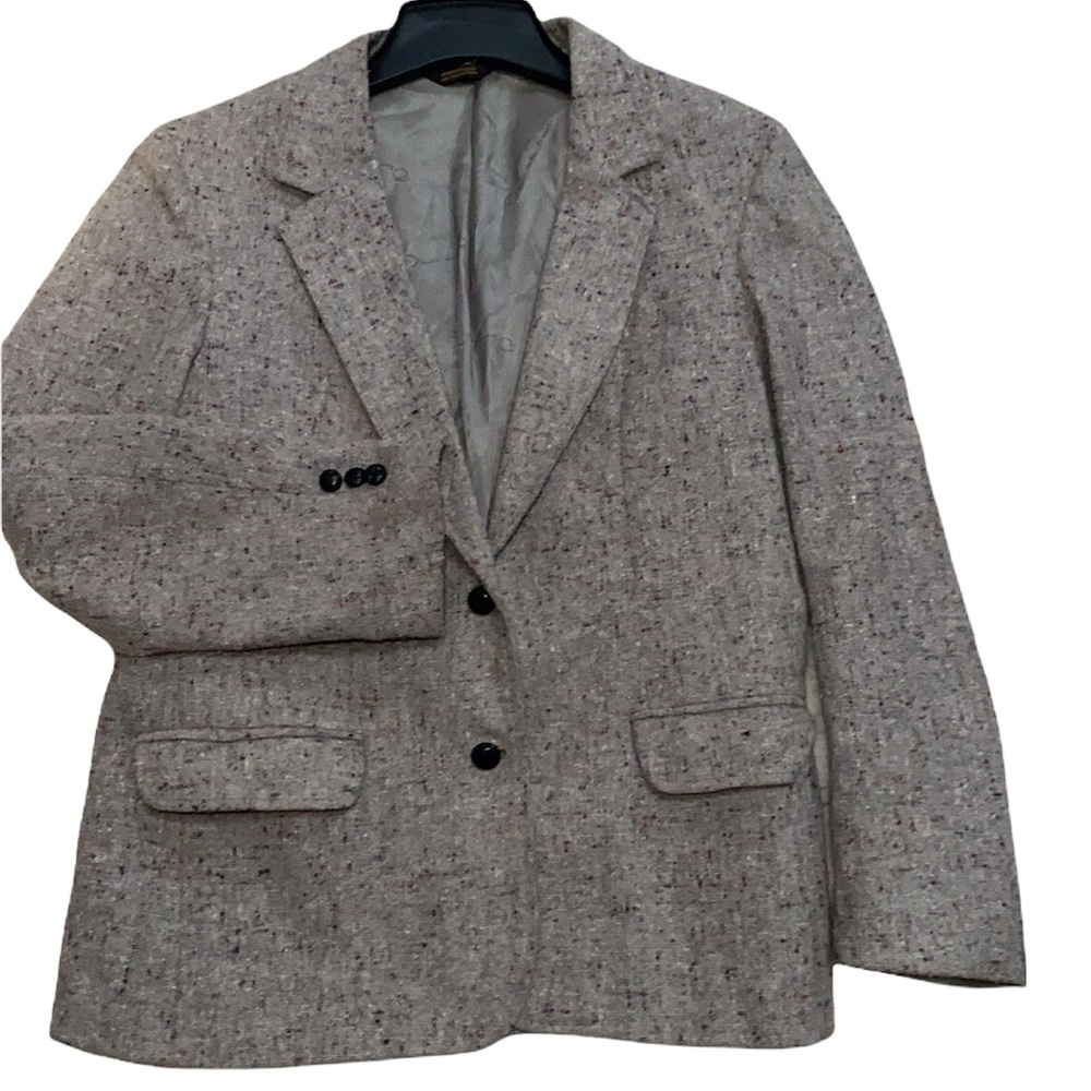 Vintage Oscar de la Renta wool speckled blazer jacket - size 13/14